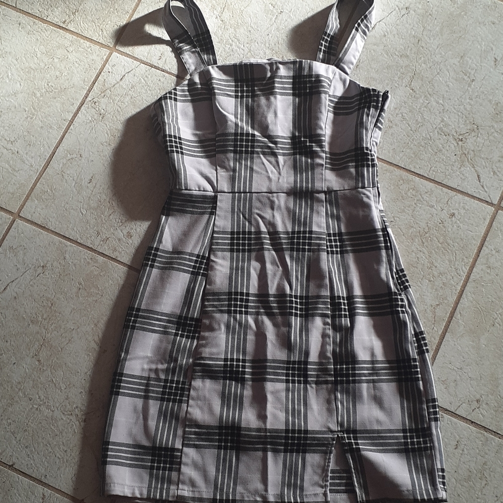 H&M lavender plaid dress